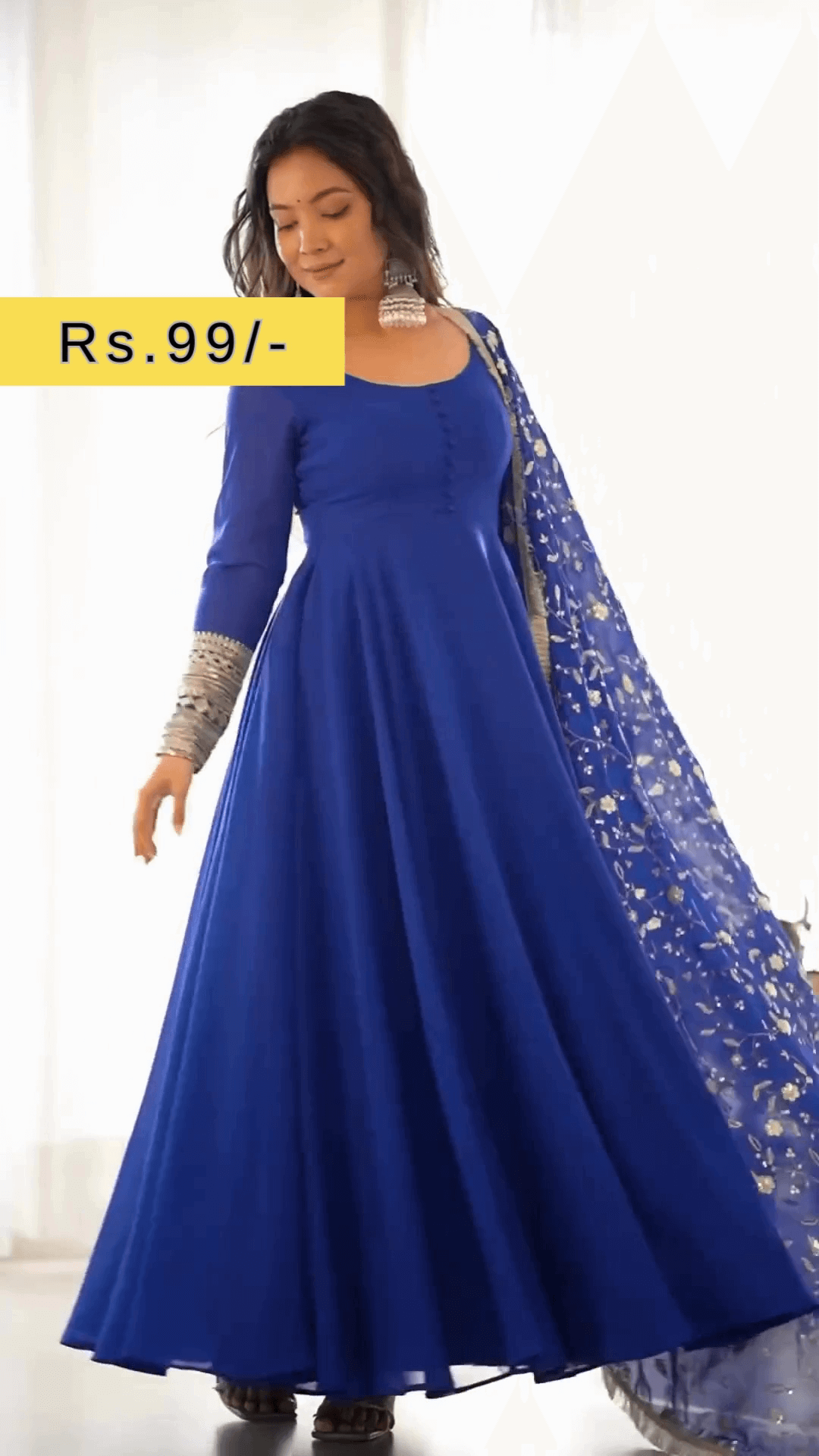 Women Embroidered Anarkali Kurta Suit Set