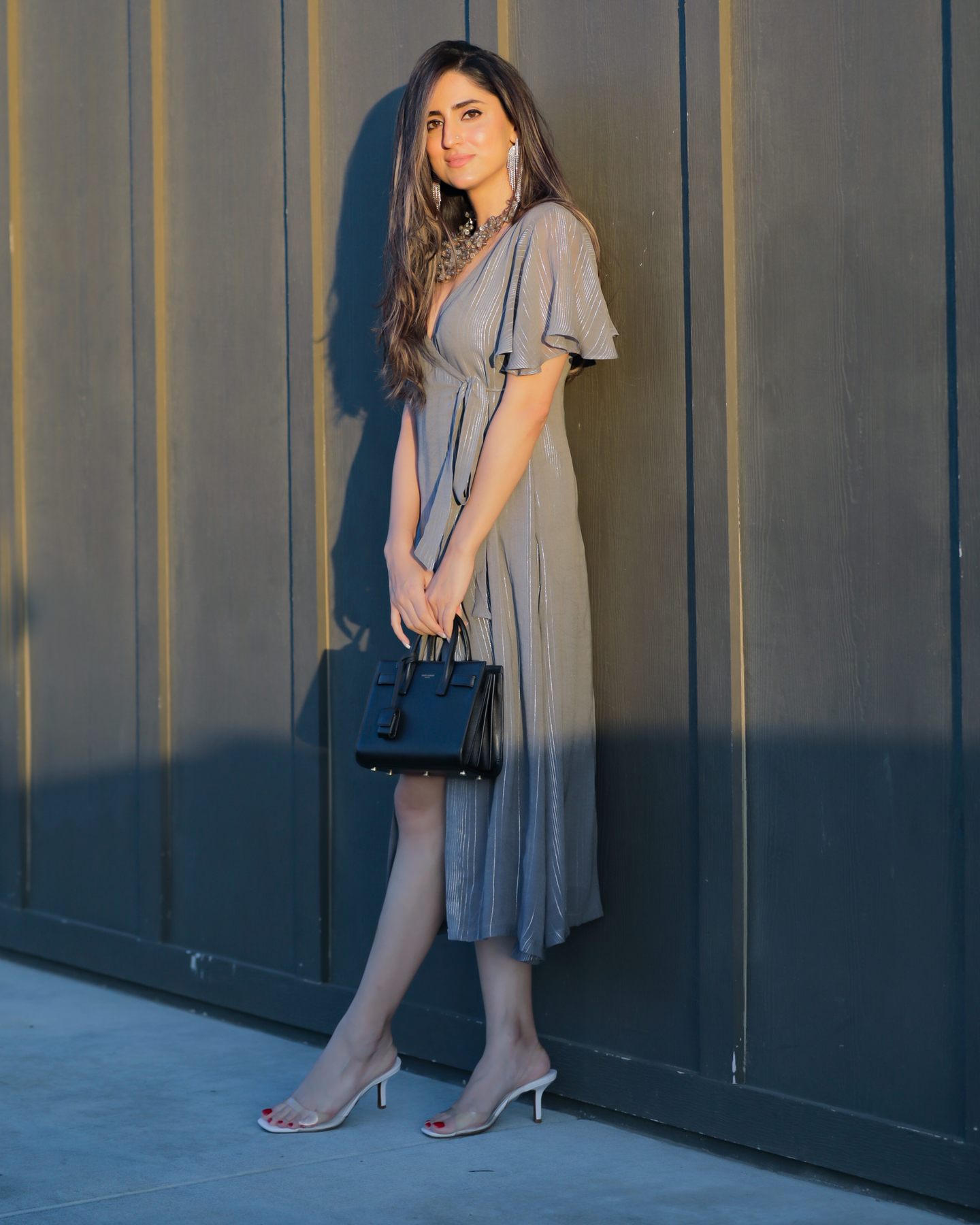 EVENING DOVE LUREX DRESS