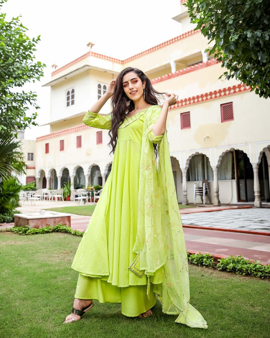 PASTEL GREEN GOTAPATTI SUIT SET