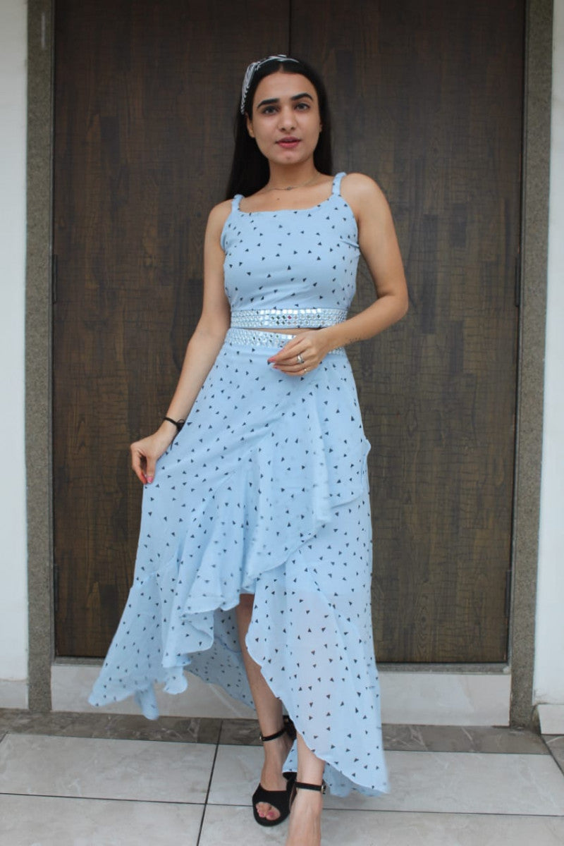 Dreamy Western Wear Sky Blue Dress