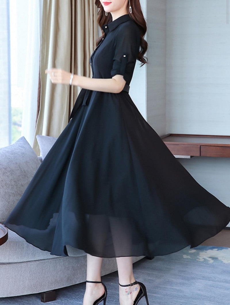 Online Black Fit And Flare Dress