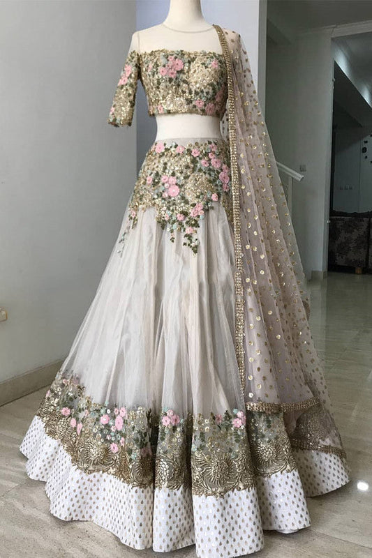 Precious Trending Off White Color Soft Taffeta Silk?Lehenga Choli