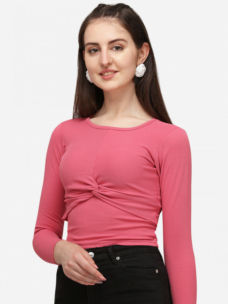 Classic Pink Color Full Sleeve Top