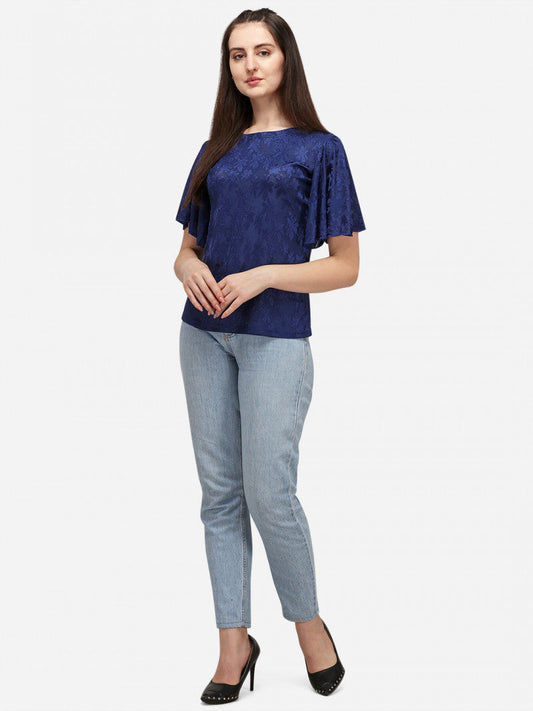 Trendz Wear Blue Color Tulip Top