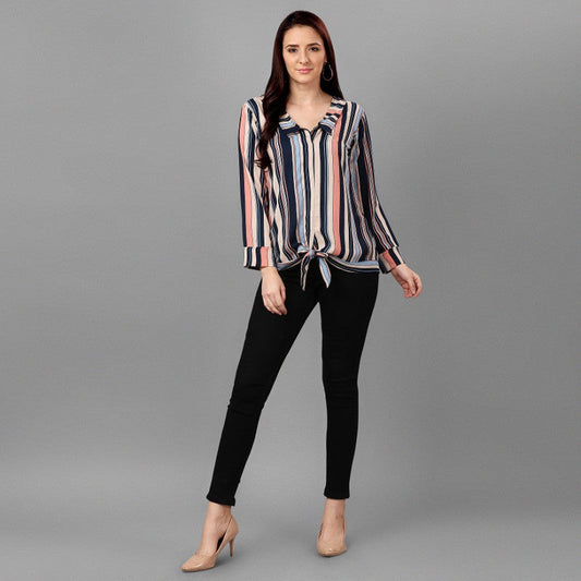 Fabulous Multi Color Striped Top For Women