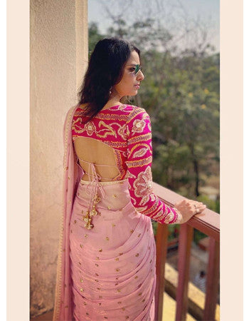 Precious Trending Baby Pink Online Saree