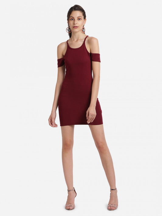 Maroon Color Luxuriant Bodycon Mini Dress