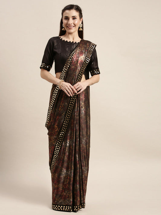 Attractive Maroon Color Printed Online Saree