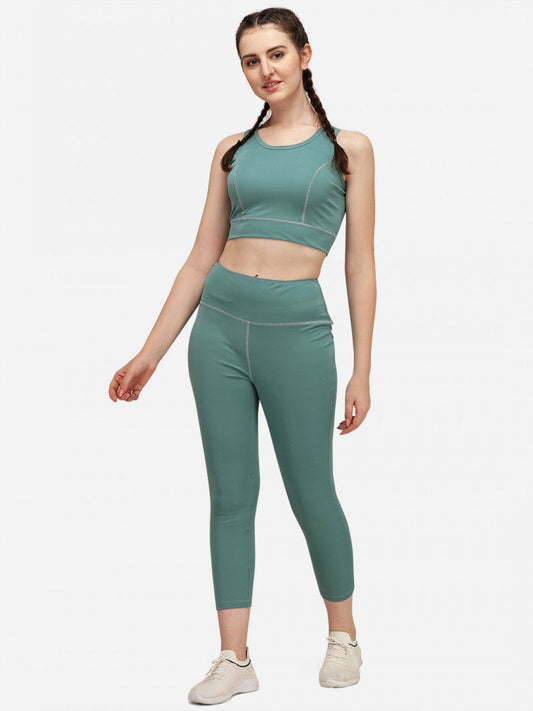 Sea Green Color Activewear Gym Suit