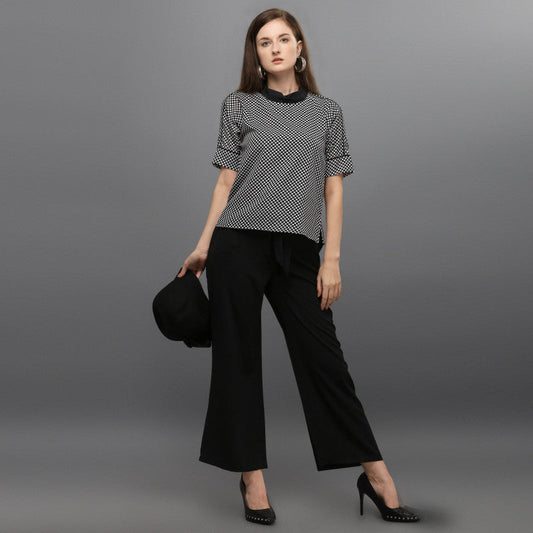 Black Color Trendz Crepe Top