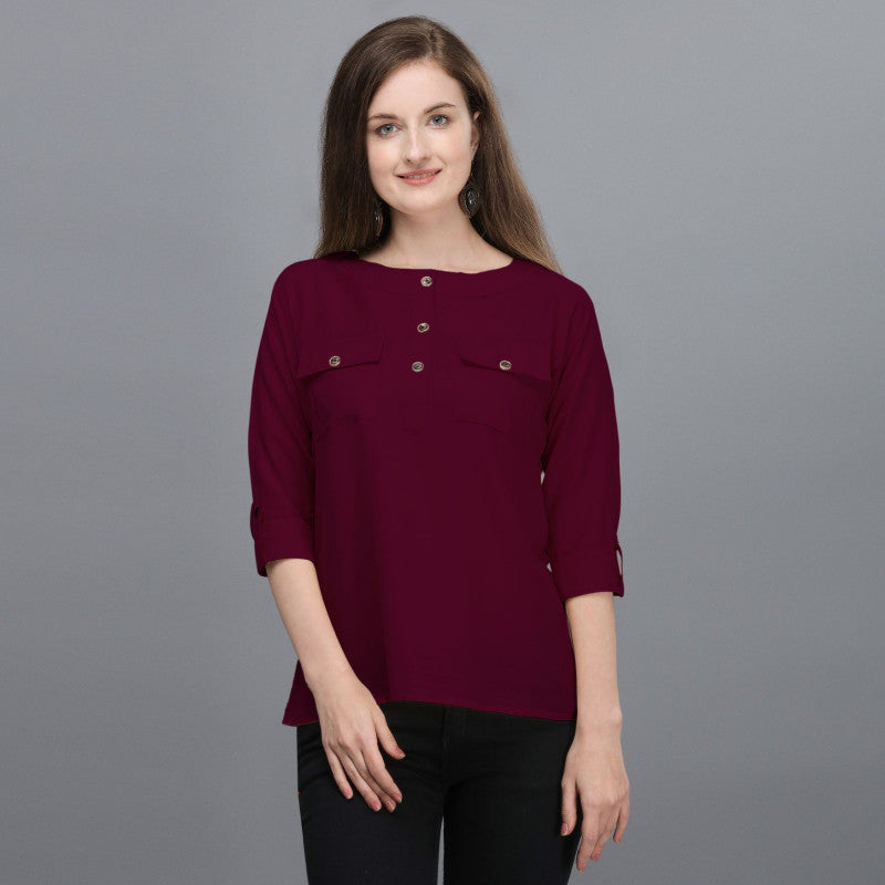 Beautiful Maroon Color Tunic T-Shirt for Women