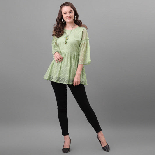 Excellent Pista Color Net Tunic Top