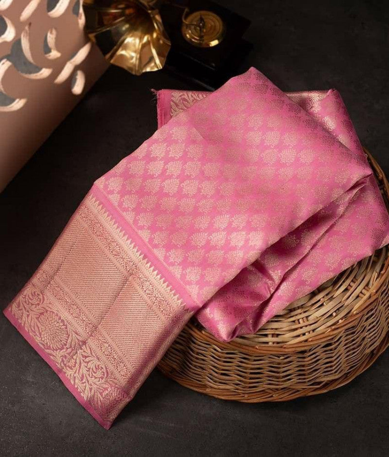 Precious Precious Trending Pink Color Rich Pallu & Heavy Design Work Saree