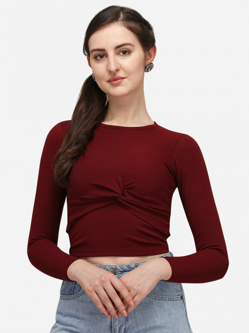 Classic Maroon Color Full Sleeve Top