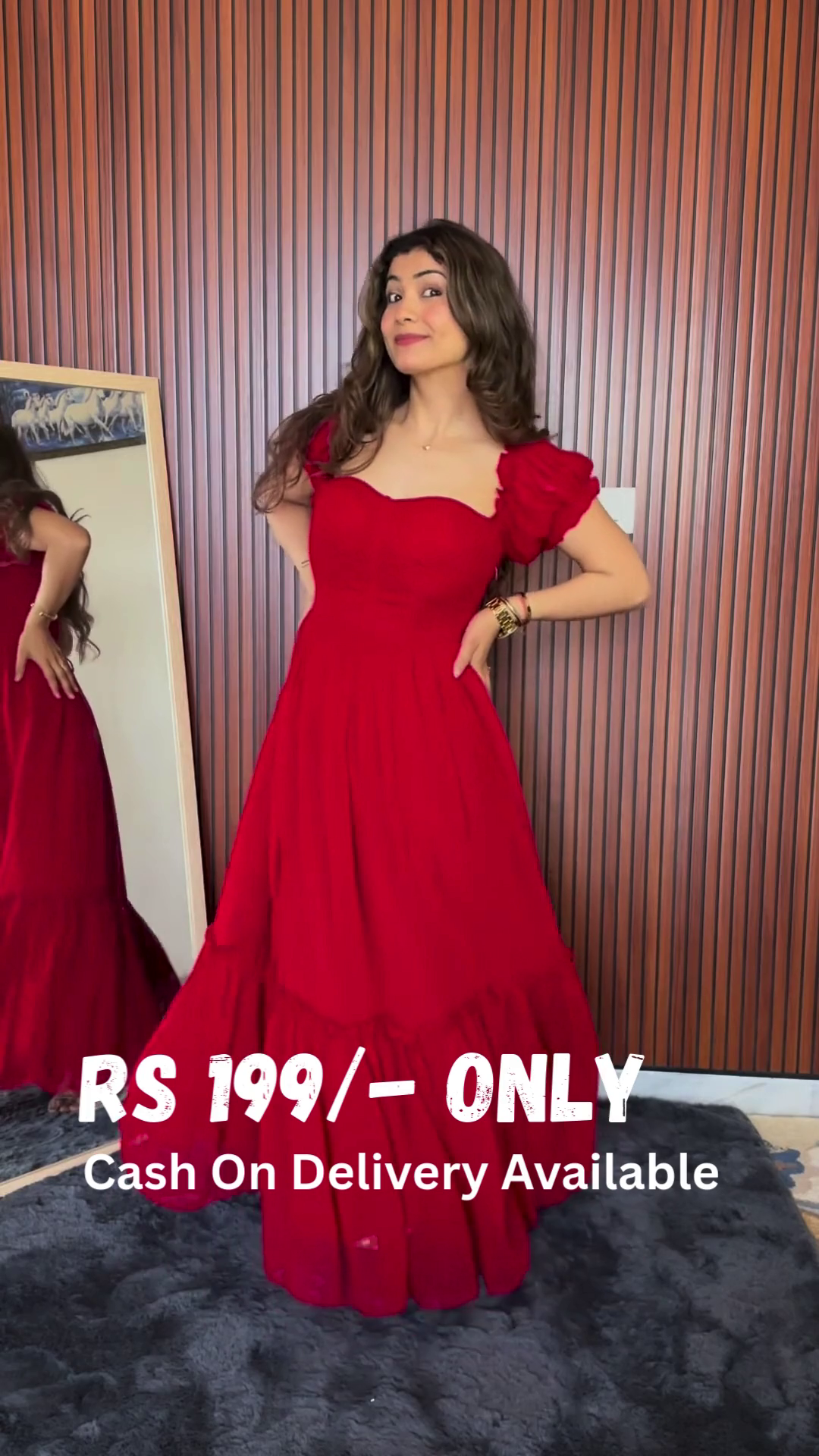 Scarlet Ruffle Maxi Dress – A Statement of Elegance