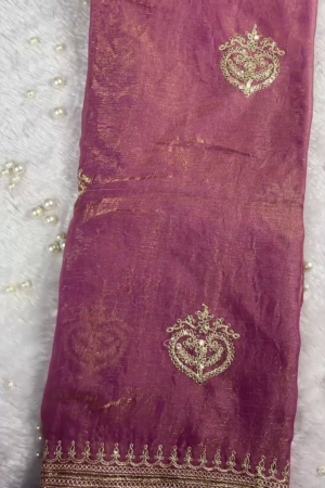 Luxury Maroon Heavy Hand-Embroidered Velvet Designer Blouse