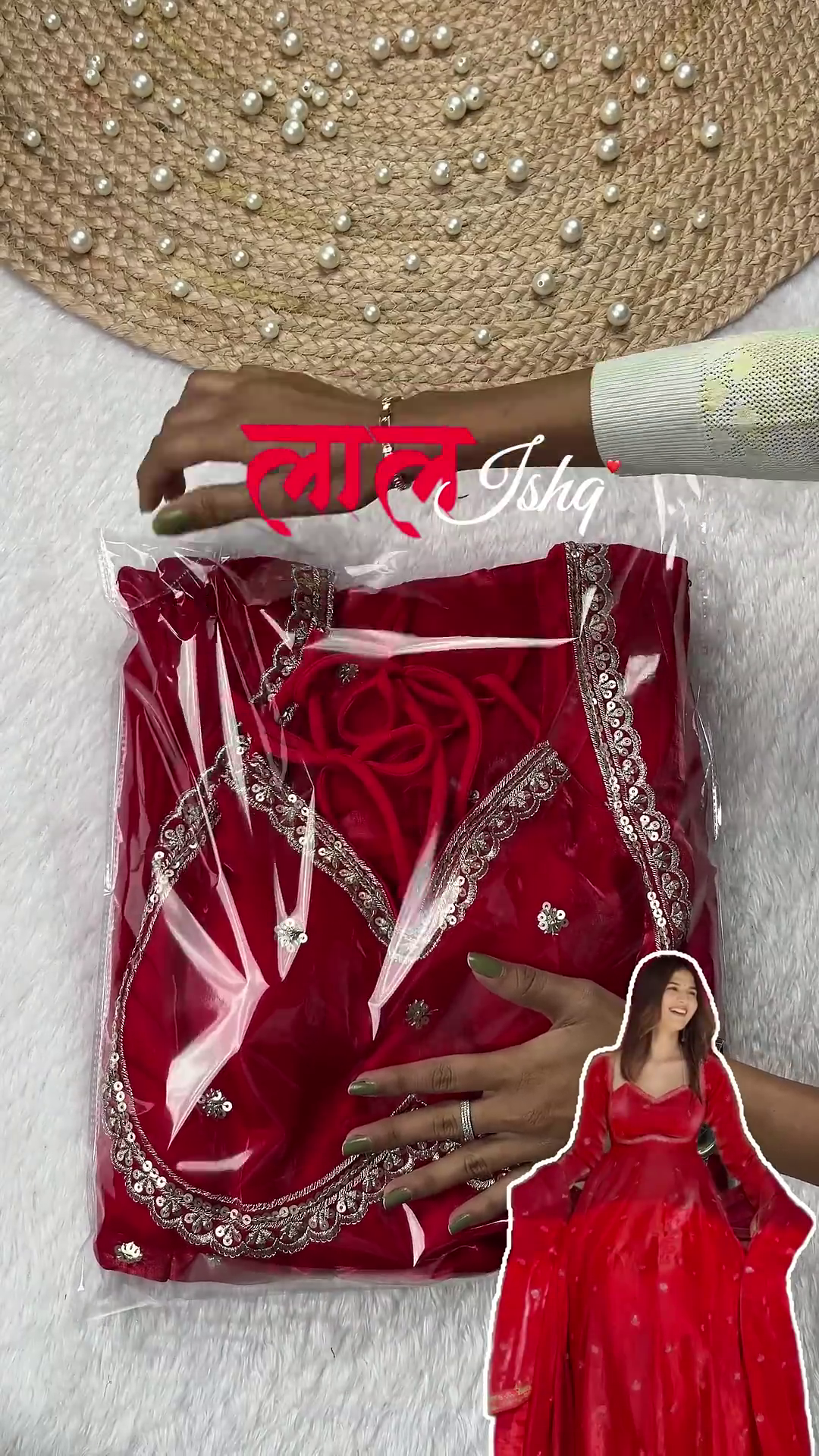 Radiant Crimson Red Anarkali with Scalloped Zari Artistry - Image 3