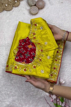 Sun-Kissed Yellow Patola Fusion Saree Set